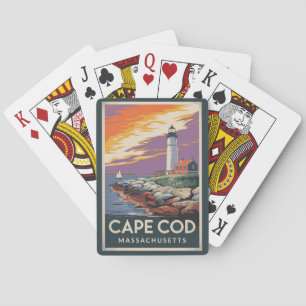 Baralho Cidade do Cabo de Massachusetts Ilustração Viagem 