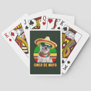 Baralho Cinco De Mayo Sombrero Chihuahua com Óculos De Sol
