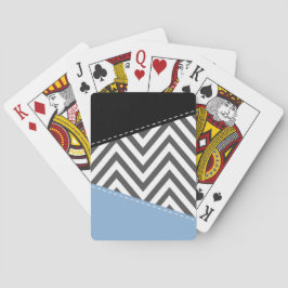 Baralho Cinza Zigzag, Cinza Chevron, Zigzag Patterno, Azul
