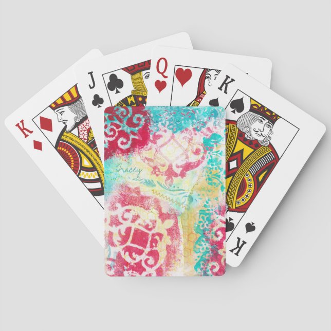 Baralho Cinzas de Cartões de Pintura Grunge (Grunge Art Ca (Verso)