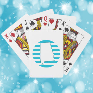 Baralho Circulo Azul do Contorno do Estado do Alabama, EUA