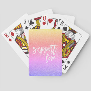 Baralho Citação do Script Rainbow Glitter Orgulho gay Lo