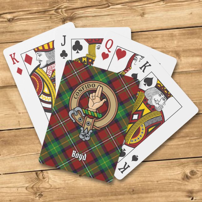 Baralho Clan Boyd Crest sobre Tartan (Criador carregado)