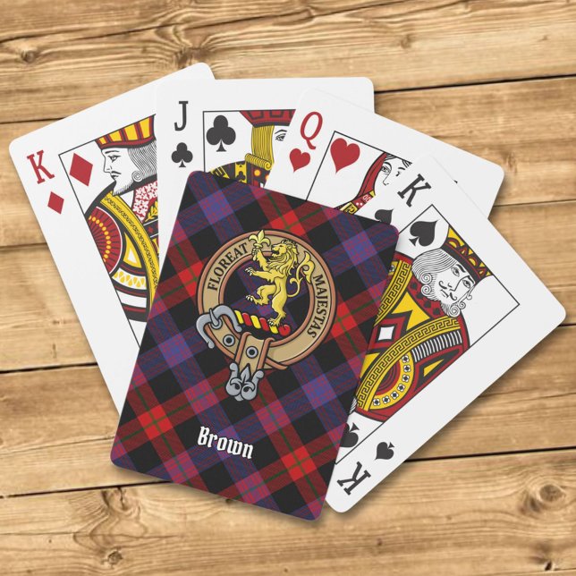 Baralho Clan Brown Crest sobre Tartan (Criador carregado)