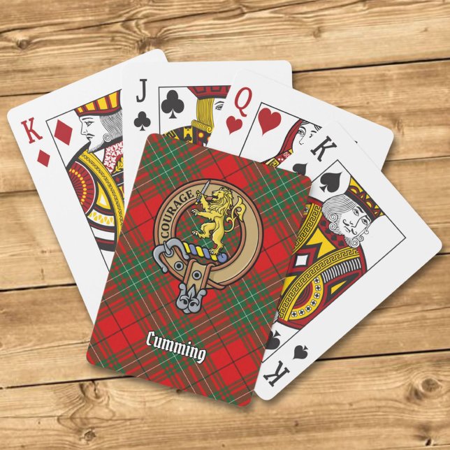 Baralho Clan Cumming Crest sobre Tartan (Criador carregado)