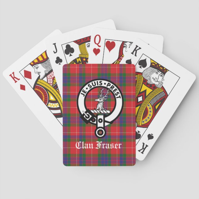 Baralho Clan Fraser Crest Crachá e Tartan Personalizado (Verso)