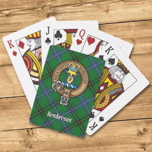 Baralho Clan Henderson Crest sobre Tartan