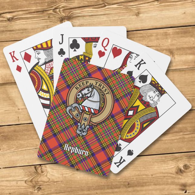 Baralho Clan Hepburn Crest sobre Tartan (Criador carregado)