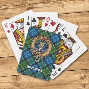 Baralho Clan Kirkpatrick Crest sobre Tartan