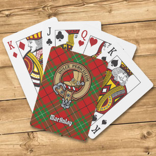 Baralho Clan MacAulay Crest sobre Cartões de Jogada Tartan