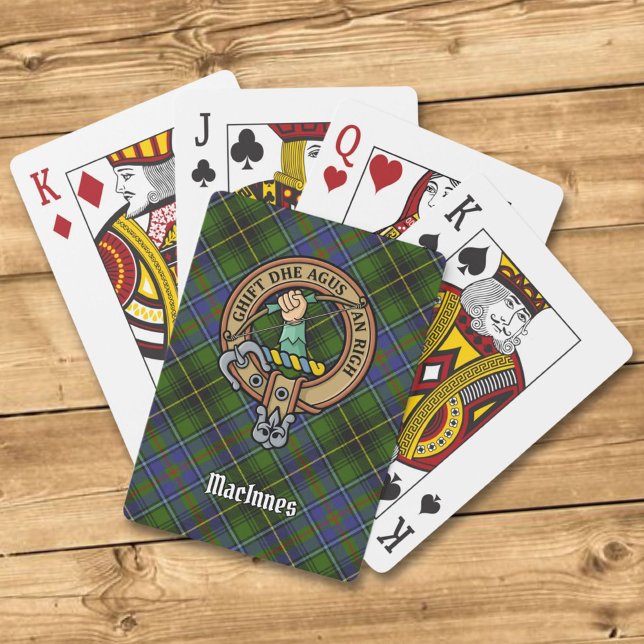 Baralho Clan MacInnes Crest sobre Tartan (Criador carregado)