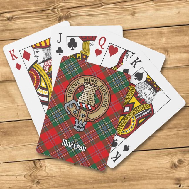 Baralho Clan MacLean Crest sobre Tartan (Criador carregado)