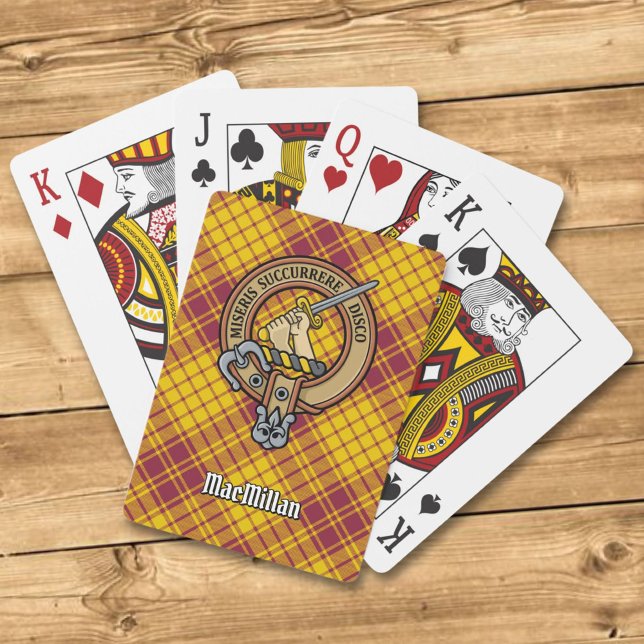 Baralho Clan MacMillan Crest over Dress Tartan (Criador carregado)