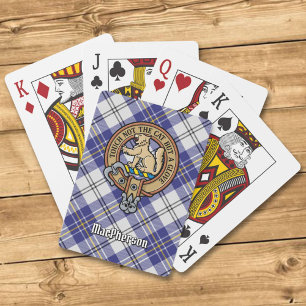Baralho Clan MacPherson Crest sobre Blue Dress Tartan