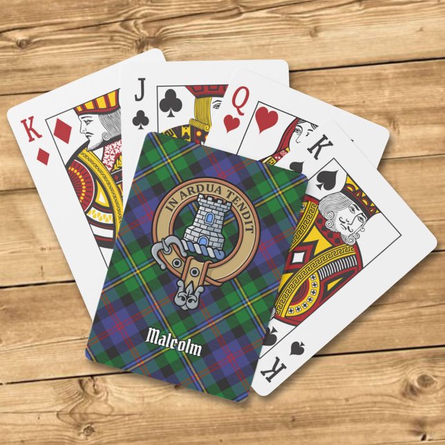 Baralho Clan Malcolm Crest over Tartan (Criador carregado)