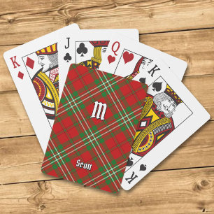 Baralho Clan Scott Red Tartan Jogando Cartões