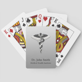 Baralho Clássico Nobre Caduceu Médico Elegante Preto Branc