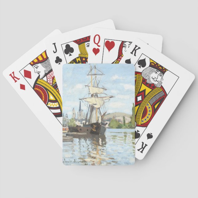 Baralho Claude Monet. Navios a voar no Sena em Rouen (Verso)