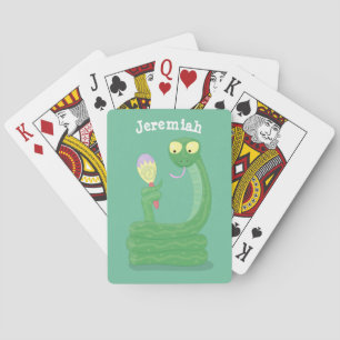 Baralho Cobra verde engraçado com desenhos de maraca