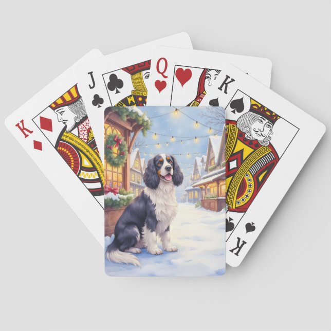 Baralho Cocker Spaniel Aldeia Nevada Arte de Natal (Verso)