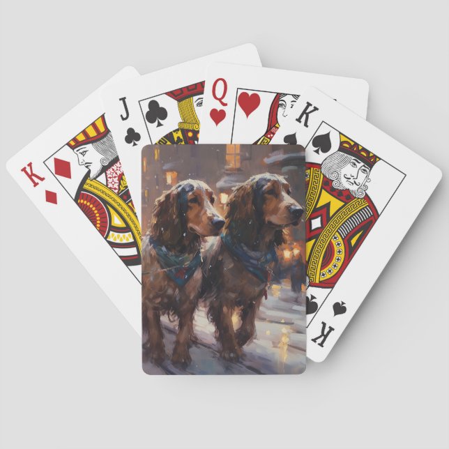 Baralho Cocker Spaniel Inglês Temporada de Natal (Verso)