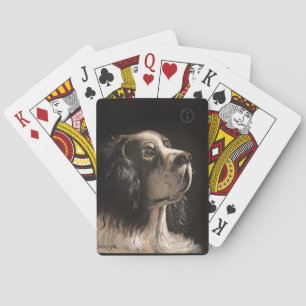 Baralho cocker spaniel jogando cartas de pôquer