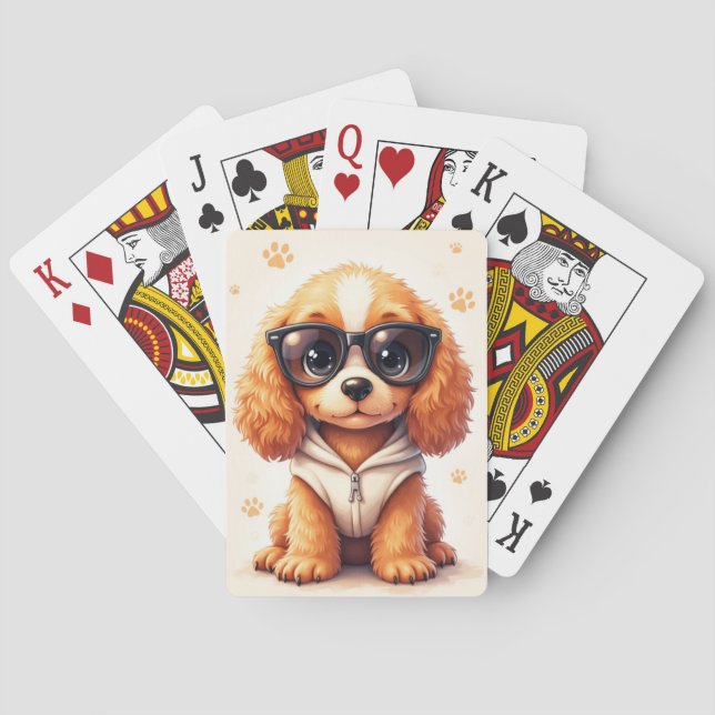 Baralho Cocker Spaniel Kawaii Engraçado Cachorro (Verso)