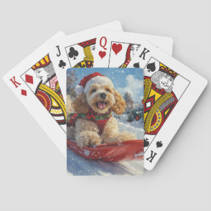 Baralho Cocker Spaniel no Trenó Deixe Nevar Natal