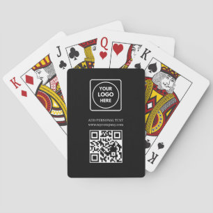 Baralho Código QR Logotipo Site Varredura Cartas de Pôquer