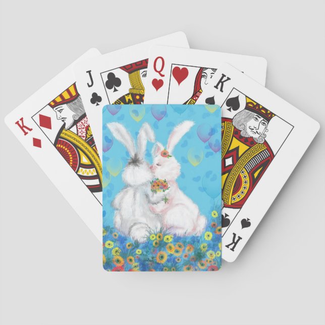 Baralho Coelhinhos Fofos Jogando Cartas (Verso)