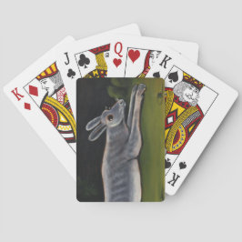 Baralho Coelho de Cinza Longa Pulando Sobre Campos