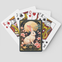Coelho do Zodíaco Chinês Cartas de Jogar Lua Doura