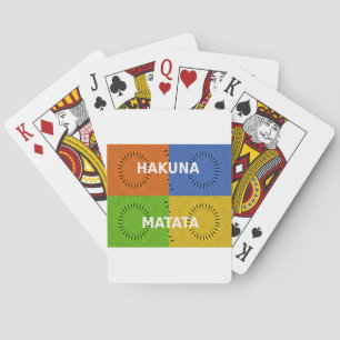 Baralho Colagem de Arte Pop Colorida & Mensagem "Hakuna Ma