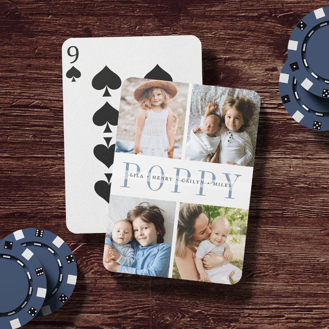 Baralho Colagem de Fotografias Poppy e Nomes de Netos (Criador carregado)