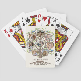 Baralho Colagem de Fotos da Árvore Familiar 8 Imagens Nome