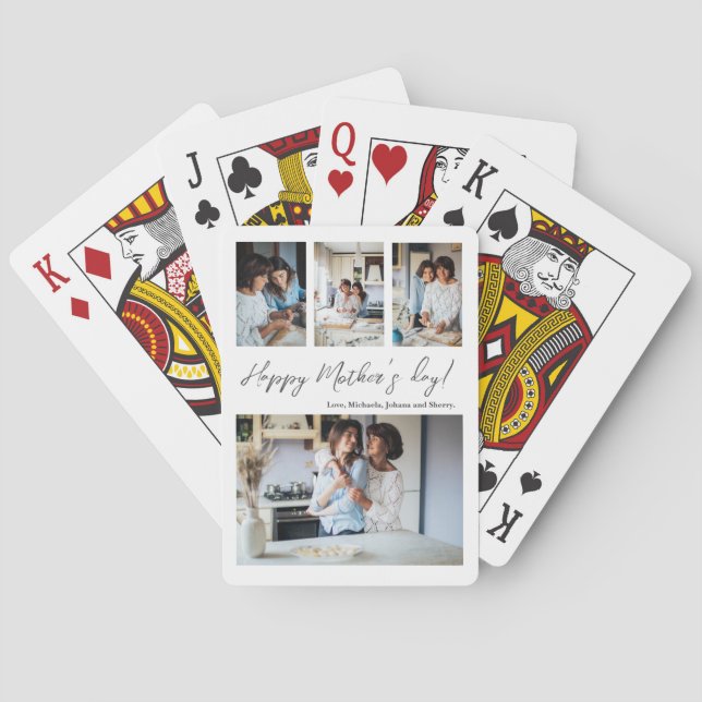 Baralho Colagem de fotos do dia de as mães 4 (Verso)