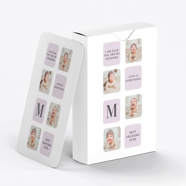 Baralho Collage Photo & Best Avó Ever Best Purple Gift (Criador carregado)