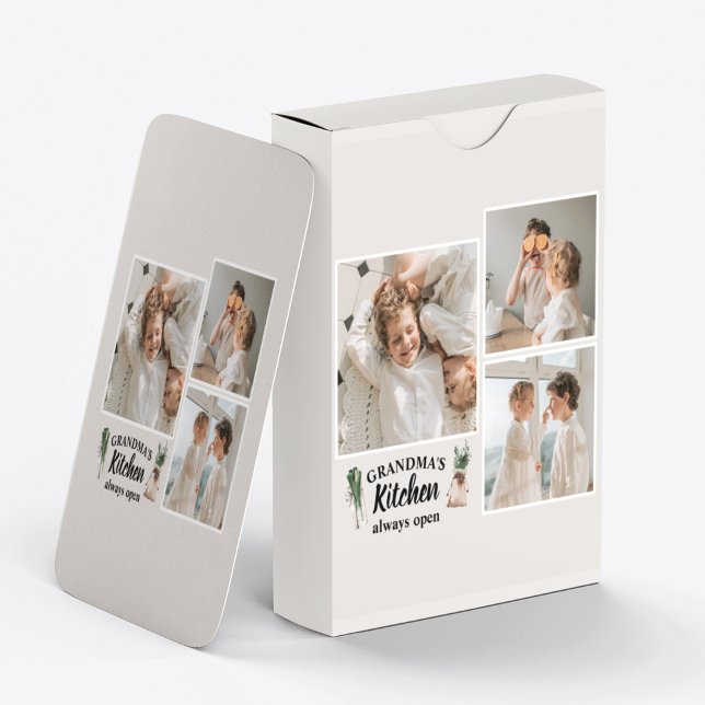 Baralho Collage Photo & Grandma Kitchen Está Sempre Aberta (Criador carregado)