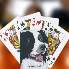 Baralho Collie Preto e Branco Sorrindo