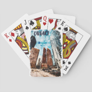 Baralho Colorida Calgary Alberta Cityscape
