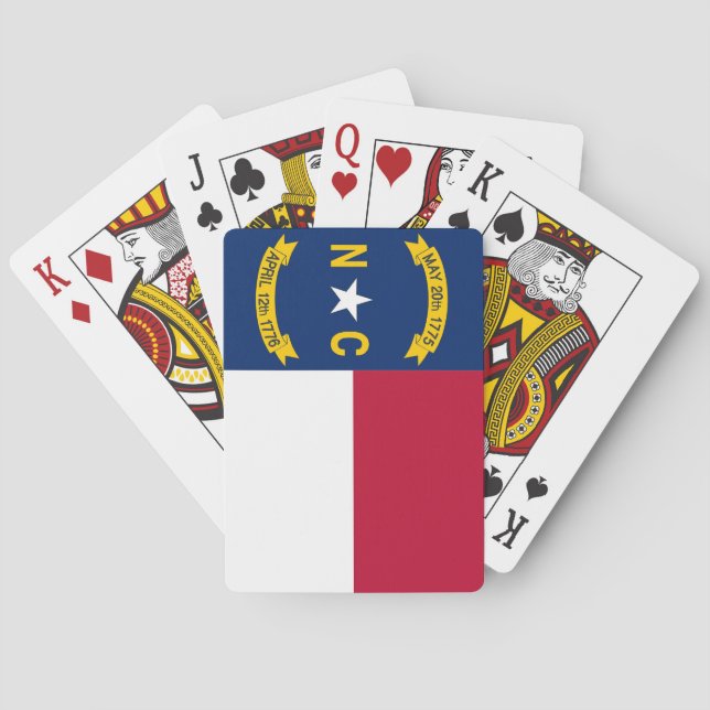 Baralho com a Bandeira da Carolina do Norte, EUA (Verso)