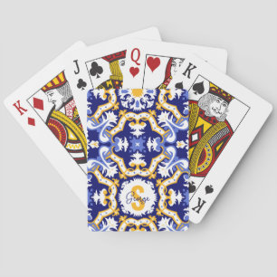 Baralho Com o nome 💙 💛 periwinkle, Azulejos azuis e amar