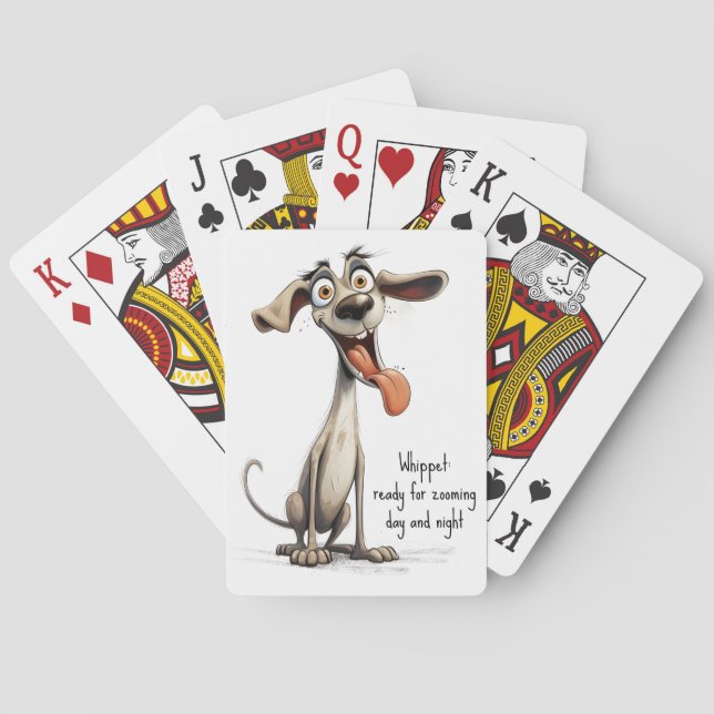 Baralho Com texto personalizado, 🐶whippet louco 🤪 (Verso)