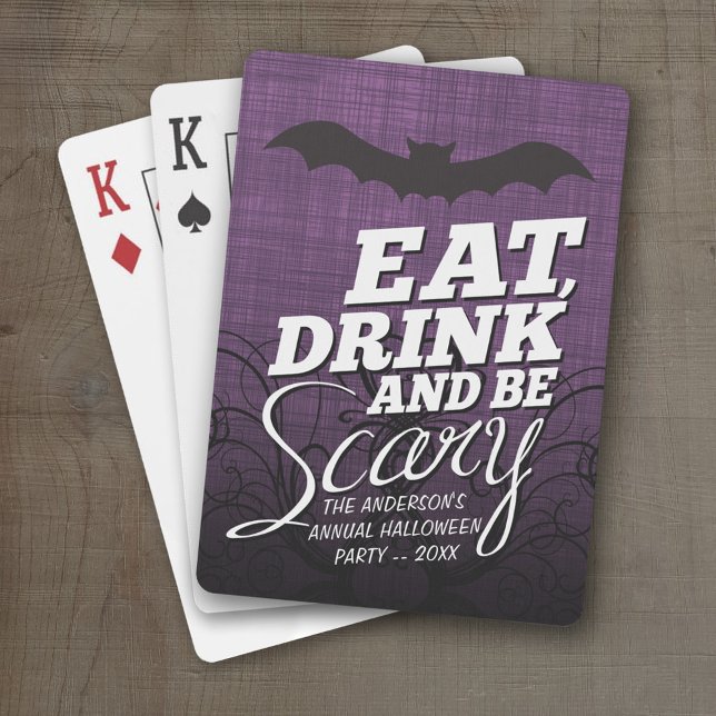 Baralho Coma, beba e seja assustador - Festa de Halloween (Personalized Playing Cards)
