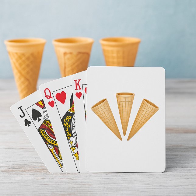 Baralho Cone de Sorvete de Waffle Triplo Sobremesa de Verã (Criador carregado)