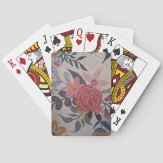 Baralho Conjunto de cartas de pôquer florais rosa bonitas