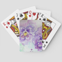 Conjunto de Cartões de Jogada com Aquarela de Flor
