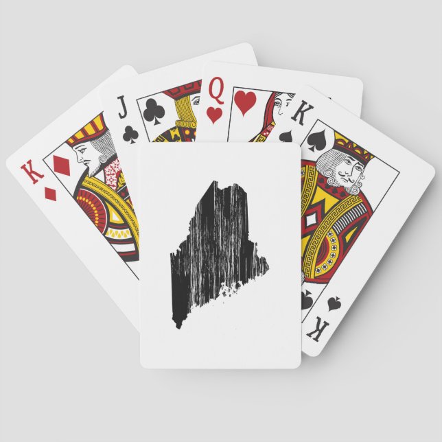 Baralho Contorno do Estado Maine em Perda (Verso)