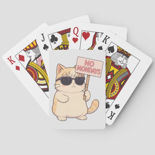 Baralho Cool Cat No Mondays Aesthetic Meme (Verso)