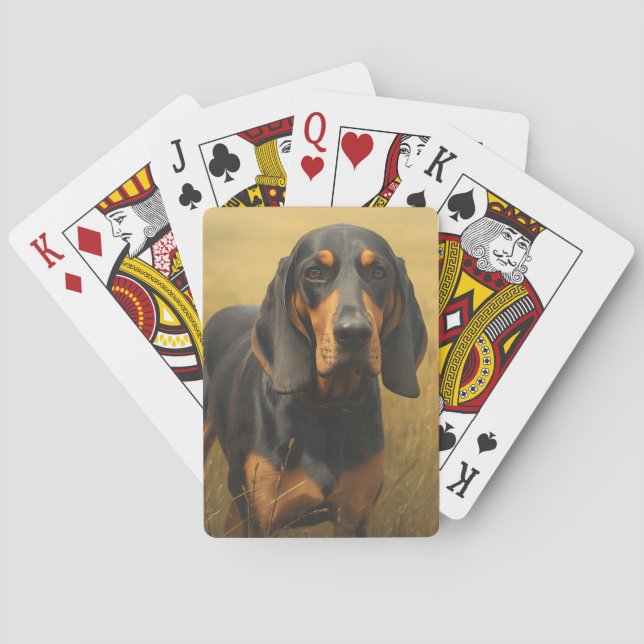 Baralho Coonhound Preto e Castanho (Verso)